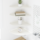vidaXL Lebegő polc polcokkal tárolóval 4 pcs Fehér 30 x 30 x 2 cm