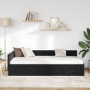 vidaXL Sarokágy keret fejtámlával Fekete 100 cm x 200 cm Bársony