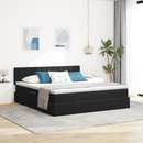 vidaXL LED tárolós ágy matraccal Fekete 180 x 200 cm Bársony