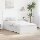 vidaXL Ágykeret fejtámlával fiókkal Fehér 90 x 190 cm Faanyag