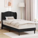 vidaXL Ágykeret fejtámlával Fekete 90 x 190 cm Bársony