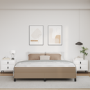 vidaXL Ágykeret matracmal Cappuccino 180 x 200 cm szövet