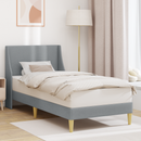 vidaXL Ágykeret Egyszínű fejtámlával Világosszürke 100 x 200 cm szövet