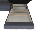 Ülőgarnitúra tárolóhellyel, szürke, jobbos, BUTON R