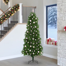 vidaXL Karácsonyfa 300 LED-del állvánnyal Zöld 240 cm PE