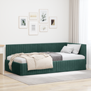 vidaXL Sarokágy keret fejtámlával Sötétzöld 100 cm x 200 cm Bársony