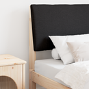 vidaXL Kárpitozott fejtámla Fekete 75 cm Tömör fenyőfa