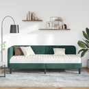 vidaXL Sarokágy keret Sötétzöld 80 x 200 cm Bársony