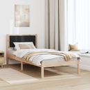 vidaXL Ágykeret Kárpitozott Fejtámlával fejtámlával Fekete 90 x 200 cm