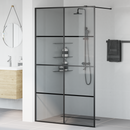 vidaXL Walk-in zuhanyfal Fekete 115 x 195 cm edzett üveg