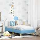 vidaXL Gyerekágy keret fejtámlával Kék 70 x 140 cm PU