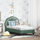 vidaXL Gyerekágy keret fejtámlával Tengeri Zöld 70 x 140 cm Bársony