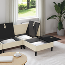 vidaXL Nappali bútor szett 4 pcs Krémszínű Szövet