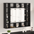 vidaXL Tükörszekrény polcokkal Fekete tölgy 91 x 15 x 76,5 cm Faanyag