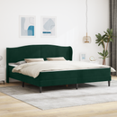 vidaXL Ágykeret fejtámlával Sötétzöld 200 x 200 cm Bársony