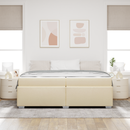 vidaXL Ágykeret matracmal Krém 200 x 200 cm szövet