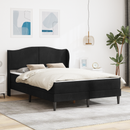 vidaXL Ágykeret fejtámlával Fekete 140 x 190 cm Bársony