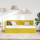 vidaXL Sarokágy keret fejtámlával Sárga 90 cm x 200 cm Bársony