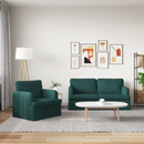 vidaXL Kanapé Szett 2 pcs Sötétzöld 162 x 80 x 85 cm szövet