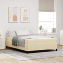 vidaXL Boxrugós ágy Krém 140 x 200 cm szövet