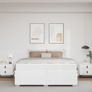 vidaXL Ágykeret matracmal Fehér 160 x 200 cm szövet