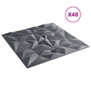 vidaXL Fali panelek 48 pcs Ametiszt Szürke 50 x 50 cm XPS Hab