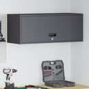 vidaXL Fali szekrény a garázsba Fekete 90 x 33 x 35 cm Porfestett acél