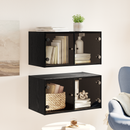 vidaXL Fali Szekrények 2 pcs Fekete tölgy 68 x 37 x 35 cm Faanyag