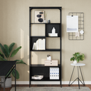 vidaXL Könyvszekrény Fekete tölgy 76 x 33 x 188,5 cm Faanyag