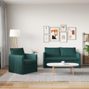 vidaXL Kanapé Szett 2 pcs Sötétzöld 156 x 82 x 85 cm Szövet