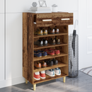 vidaXL Cipőszekrény fiókkal polcokkal Öreg fa 60 x 35 x 105 cm Faanyag
