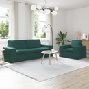 vidaXL Kanapé Szett 2 pcs Sötétzöld 222 x 80 x 82 cm szövet