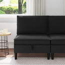 vidaXL Középső Sofa tárolóval Fekete Bársony