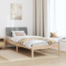 vidaXL Ágykeret Barna és világosszürke 90 x 190 cm Tömör fenyőfa