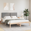 vidaXL Ágykeret Kárpitozott Fejtámlával Világosszürke 150 x 200 cm