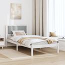 vidaXL Ágykeret fejtámlával Világosszürke 100 x 200 cm Tömör fenyőfa