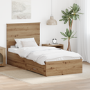 vidaXL Ágykeret fejtámlával fiókkal Artisan tölgy 90 x 200 cm Faanyag