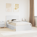 vidaXL Ágykeret fejtámlával Fehér 120 x 200 cm Tömör fenyőfa