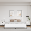 vidaXL Ágykeret matracmal Tiszta Fehér 200 x 200 cm szövet
