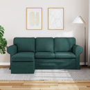 vidaXL Kanapé Sötétzöld 195 x 138 x 80 cm szövet