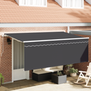 vidaXL Behúzható napellenző Antracit 350 x 200 cm Pamut és Alumínium