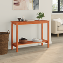 vidaXL Konzolasztal polcokkal Viaszbarna 110 x 40 x 80 cm Tömör fenyő