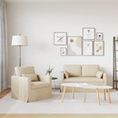 vidaXL Kanapé Szett 2 pcs Krém 139 x 78 x 80 cm szövet