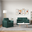vidaXL Kanapé Szett 2 pcs Sötétzöld 139 x 78 x 80 cm szövet