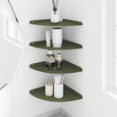 vidaXL Lebegő polc polcokkal tárolóval 4 pcs Oliva zöld 30 x 30 x 2 cm