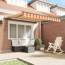 vidaXL Behúzható napellenző Sárga és narancs 350 x 250 cm