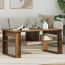 vidaXL Dohányzóasztal tárolóval Öreg fa 96 x 54 x 44 cm Faanyag