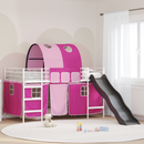 vidaXL Gyerekek Loft Ágykerete Fehér és rózsaszín 80 x 200 cm Fém
