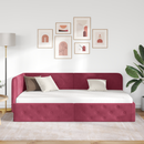 vidaXL Sarokágy keret Bordó 90 x 200 cm Bársony