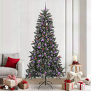 vidaXL Mű karácsonyfa 300 LED-del Zöld 240 cm PVC és Műanyag és Acél